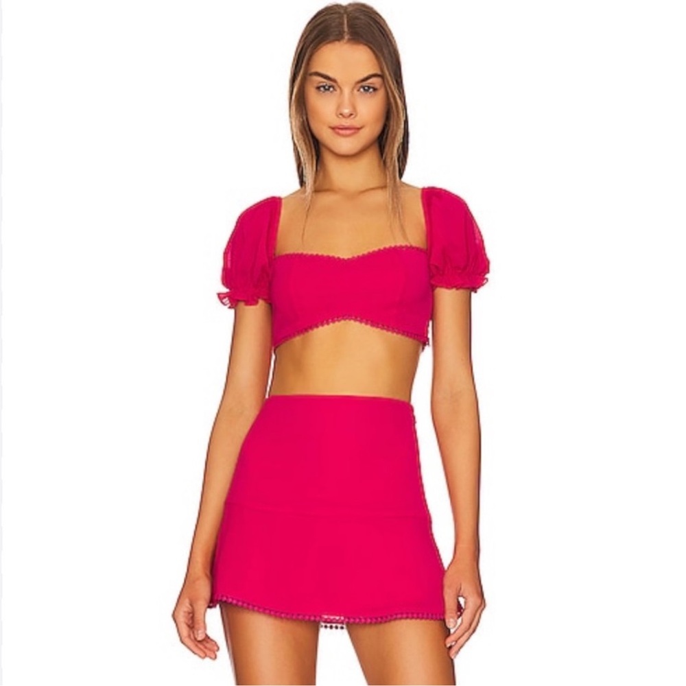 More to Come Fiona Skirt Set- Hot pink